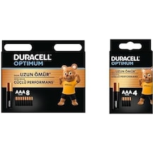 Optimum Aaa Alkalin İnce Kalem Piller, 1,5 V Lr03/mn2400, 8 Li Paket + Optimum Aaa Alkalin İnce Kalem Piller, 1,5 V Lr03/mn2400, 4 Lü Paket Toplam 12 Adet