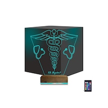 Luvivia Doktor Tıp Logo Kişiye Özel 3d Lamba - Masa Gece Lambası V2 Şeffaf
