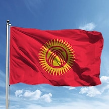 Kırgızistan Bayrağı 70X105CM Raşel Kumaş Çift Taraflı