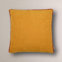 Efe Biye Detaylı Düz Kırlent Kılıfı Hardal