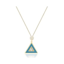 Diamond Line-Gülaylar - Sarı Altın 14 Ayar Üçgen Kolye