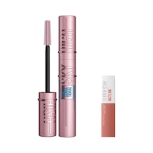 Maybelline New York Lash Sensational Sky High Suya Dayanıklı Waterproof Maskara & Mini Super Stay Matte Ink Likit Mat Ruj 65 Seductress Makyaj Seti 0