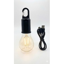 Şarjlı Taşınabilir Led Ampul Lamba Usb İle Şarj Edilebilir, 3 Kademeli Işık, Asma Kancalı & Kamp, Bahçe, Dolap, Balkon, Banyo İçin Acil Aydınlatma 3200k