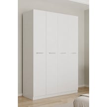 Aeka Ae-3190 Burç 4 Kapaklı Çok Bölmeli Askılı Raflı Ve Çekmeceli 210x140x53cm Gardırop Beyaz