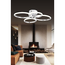 Pl 02 4 Model Krom 3 Renkli Salon Ve Oturma Odası İçin İdeal Alüminyum Avize, 60x10 Krom