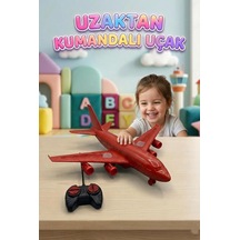 Uzaktan Kumandalı 6 Yönlü Eğitici Pilli R/c Hızlı Ve Eğlenceli Oyuncak Yolcu Uçağı Kırmızı