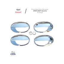 Ebal Otomotiv Opel Corsa C Krom Kapı Kolu+Çerçeve 4 Kapı 2000-2007 P. Çelik