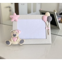 Bebek Odası Çerçeve Krem Pembe Ayıcıklı