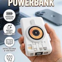 Lcd Ekranlı Manyetik Powerbank Type C Girişli 22.5w Hızlı Şarj Kablosuz Taşınabilir Batarya Renkli