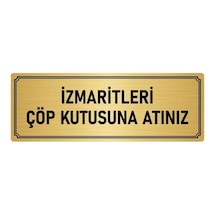 Metal Yönlendirme Levhası, Departman Kapı Isimliği Izmaritleri Çöp 7x20 Cm Altın Renk