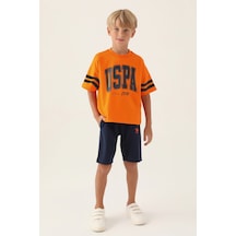U.S. Polo Assn. U.s. Polo Assn Lisanslı Sim Turuncu Erkek Çocuk Bermuda Takım 5274-43254 Turuncu