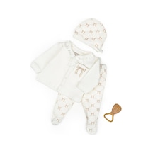 Babycosy Organic Wear Bebek 3 Lü Takım Pantolon, Uzun Kol T-shirt, Şapka , Bebek Ve Yenidoğan Serisi - Csy8144 Powder