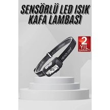 Hubrendy Tekno Sensörlü Şarjlı Type-c Şarj Işıklı Kafa Lambası Kamp Lambası AÇIK GRİ KAHVE KARIŞIMI