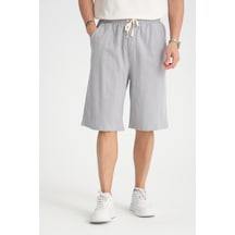 Redline Erkek Baggy Fit Rahat Kesim %100 Pamuk Yumuşak Dokulu Şort Kapri Gri