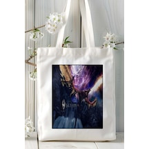 Art Hediye The Elder Scrolls Skyrim Oyun Baskılı Bez Çanta Omuz Çantası Kişiye Özel Model 10 Çok Renkli