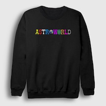 Presmono Unisex Astroworld Travis Scott Sweatshirt Siyah