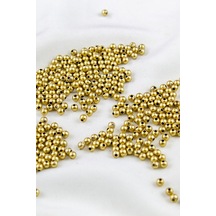 Gold Tonu Ccb Kaplama 4 Mm Plastik İnci Boncuk Aksesuar Malzemesi 25 Gr