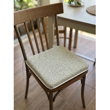 Bahçe Balkon Mutfak Kreş Sandalye Minderi Fermuarlı 40x40 6 Adet Yeşil Çiçekli 5 Cm Gri Sünger Yeşil - Beyaz
