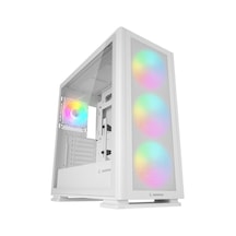Rampage Vanguard V2 Beyaz Mesh Easy Temperli Cam Type-C Rgb Fan + Hub E-Atx Big-t Gaming Kasa