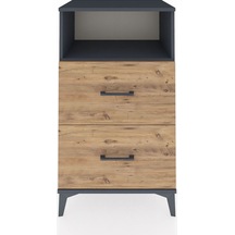 Hyperion Komodin Tek Raflı 2 Çekmeceli 60x44x106 Antrasit-çam Antrasit