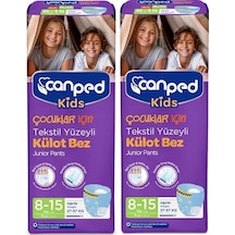 Canped Kids Çocuklar İçin Tekstil Yüzeyli Külot Bez 27-57 KG 8-15 Yaş 2 x 8 Adet