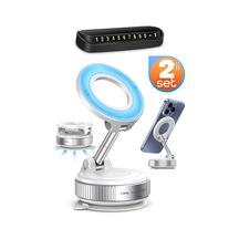 Numaratör + Magnetpro Ayarlanabilir Araç İçi Masa Üstü Vakumlu Mıknatıslı Telefon Tutucu Beyaz