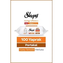 Şeylişeyler - Sleepy Portakal Yüzey Temizlik Havlusu 100 Yaprak 3 Paket beyaz