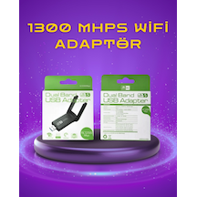 Yüksek Hızlı 1200 Mbps Çift Bant Usb Wifi Adaptör - Güçlü Sinyal Geniş Uyumluluk