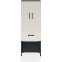 Hyperion Dolap 3 Raflı Tek Çekmeceli 2 Kapaklı 60x44x163 Antrasit-aytaşı Antrasit