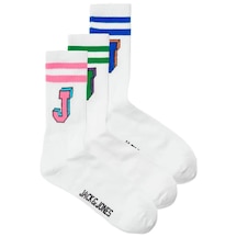 Jack & Jones 12251466 Jacsingle J Tennis Socks 3 Pack Beyaz 001