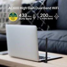 Wi-fi 5 Usb Adaptör, Ac600 Mbps Hız Ve 5dbi Anten İle Yüksek Performans