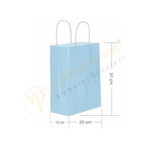 Mavi Kraft Çanta Orta Boy 25x12x31 Cm 25 Adet