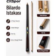 Ckspor Bilardo Istakası 2 Parça Vidalı Birleşim Deri Uçlu Şık Dengeli Ahşap Bilardo Sopası