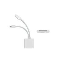 Mettzchrom Çift Kablolu Sd Kart Hafıza Kart Adaptörü Lightning Type-c Hafıza Kart Okuyucu Apple Uyumlu iPhone 15 16