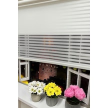 Ahşap Jaluzi Görünümlü Tül Ve Stor Perde Çift Mekanizmalı Perde Beyaz - 793834632 Beyaz