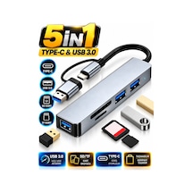 Type-c & Usb 3.0 5-in-1 Çoklayıcı Hub Usb Hub, Sd/tf Kart Okuyucu Adaptör