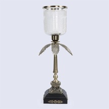 Vitale Metal Cam Şamdan 26 26 60 Cm Çok Renkli