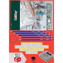Kara Kalem Çizim Seti 35x50 Cm 165 Gr Defter 15 Sayfa Hb-2b-3b-5b-6b Kalem Hamur Silgi Herboy Çok Renkli