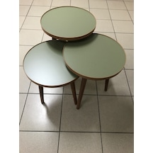 3.lü Zigon Sehpa YEŞİL 18mm 1.sınıf Mdf Lam Tabla