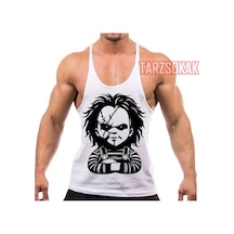 Tarzsokak Gym Tank Top Fitness Sporcu Atleti Gym106 Beyaz