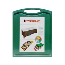 Türkay 32.5x26.5x1 Cm Saplı-oluklu Polietilen Kesme Tahtası Kesim Levhası Yeşil 1237