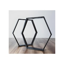 Altıgen Metal Masa Ayağı 70 Cm Siyah Masa Ayağı Siyah Siyah