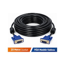 Gabble Vga Monitör Ekran Kablosu 20 Metre Parazit Önleyici Filtreli