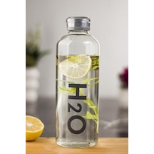 H2o Borosilikat Cam Matara Vakum Kapaklı Su Şişesi Suluk Gri 1000 Ml 1