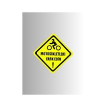 Motosikletleri Fark Edin 7x7cm Sticker Etiket