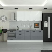 245 Cm Mutfak Dolabı Mdf Kapak Tezgah Dahil Yrkn245 98 Gri