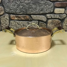 Dövme Bakır Düz Tencere 19 cm