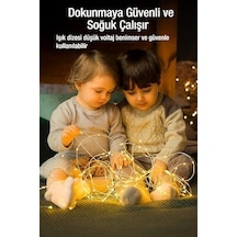 5 Metre Gün Işığı Peri Led Tel 3 Pilli Fonksiyonlu Süsleme İnce Telli Aydınlatmalı Şerit Led Yılbaşı Işık Yılbaşı Süsü 3 Renk