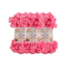 Puffy 3 Lü Paket El Örgü İpi - Şişsiz 100g X 3 Adet Renk No: 377 - Canlı Pembe