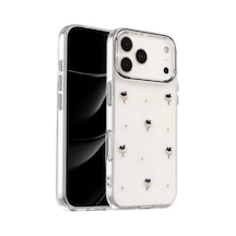 Newface Apple İphone 17 Pro Max Fiyonk Desenli Kapak - Desen 1 Şeffaf